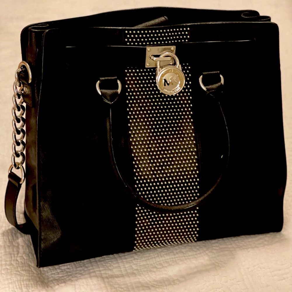 Michael Kors Black Studded Tote Bag